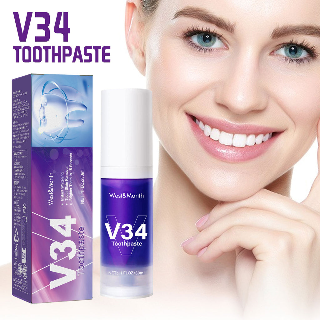 V34 Cleaning Toothpaste, 30ml Tube – 1 Box